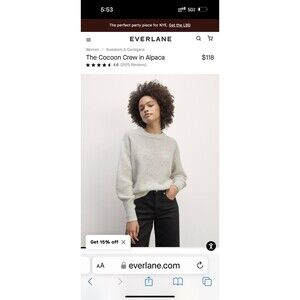 Everlane The Cocoon Crew In Alpaca Gray Small Alpaca Sweater